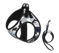 Killer Whale print Dog Harness, 2X Buckle,Dog Vest,No Pulling Front Leash Clip,for Small Medium Dogs