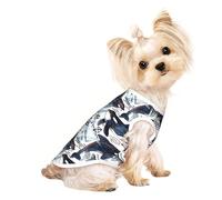 Killer Whale print Dog Shirts for Small Dogs Stretchy T-Shirts Lightweight Tank Top Sleeveless Striped Vest