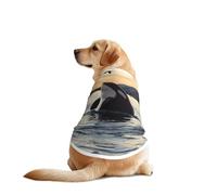Killer Whale Print Dog Vest, Soft Breathable Pet Shirt Clothes Sleeveless Fashion Apparel For Medium Large Breeds