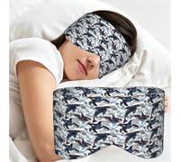 Killer Whale Print Eye Blindfold Reversible Wide Strap Light Blocking Night Mask
