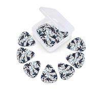 Killer Whale print Guitar Picks 12 Pack, Mixed (0.46-0.96mm) with Storage Case for Guitar,ukulele
