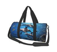 (Killer Whale Print) Print Round Large Travel Bag - Multi-Compartment Organizer Lightweight for Trips & Sports