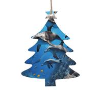 Killer Whale Print -Print Wood Christmas Ornaments Hand-Carved, Eco-Friendly Holiday Decor For Tree Home. 1 PCS Christmas Tree Shape