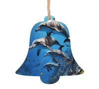 Killer Whale Print -Print Wood Christmas Ornaments Hand-Carved, Eco-Friendly Holiday Decor For Tree Home. 1 PCS Bell Shape
