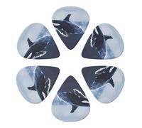 Killer Whale Print Printed Guitar Picks -6 Pcs Guitar Picks Plectrum,Guitar Accessories,Electric Guitar Pick, Bass & Ukulele 0.71mm