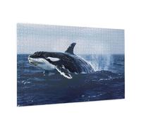 Killer Whale Print Printed Picture Puzzle 1000 Pieces,Personalised Jigsaw Puzzle,Wooden Jigsaw Puzzles For Adults And Kids,Fun Jigsaw Puzzles As A Xmas Gift Or Decorative Collection.