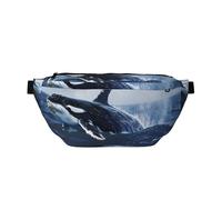 Killer Whale Print Printed Waist Bag Adjustable Bum Bag Lightweight Travel Waist Fanny Pack Belt for Walking Cycling Hiking Travel