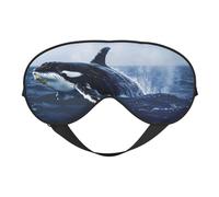 Killer Whale Print Printing Sleep Mask for Women Men Double-Sided Print Soft Silk Eye Masks Eye Sleep Shade Cover
