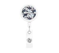 Killer Whale Print Retractable Badge Holder with Clip Name Card Holders for Office Worker Doctor Nurse