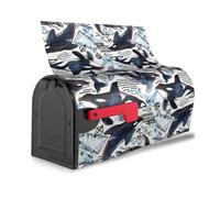 Killer Whale Print Reusable Mailbox Cover Waterproof Mailbox Decor Magnetic Sun Protection Unique