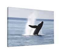 Killer Whale -Print Unframed Wall Art 12X18 Inch, Canvas Print with Mounting Hooks, Modern Home Decor for Living Room, Bedroom & Office.