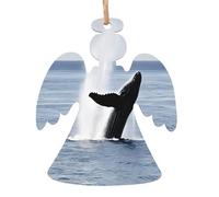Killer Whale -Print Wood Christmas Ornaments Hand-Carved, Eco-Friendly Holiday Decor For Tree Home. 1 PCS Angel Shape
