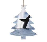 Killer Whale -Print Wood Christmas Ornaments Hand-Carved, Eco-Friendly Holiday Decor For Tree Home. 1 PCS Christmas Tree Shape