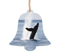 Killer Whale -Print Wood Christmas Ornaments Hand-Carved, Eco-Friendly Holiday Decor For Tree Home. 1 PCS Bell Shape