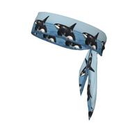 Killer Whale Printed, Head Tie, Sports Headband Tie Back, Multi Sweatband for Men Women