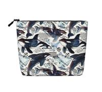 Killer Whale Printed Make up Bag for Women Makeup Bags Zipper Travel Cosmetic Bags Pouch Organizer