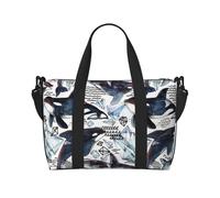 Killer Whale Printed Travel Duffel Bag for Women Men - Weekend Overnight Bags with Adjustable Shoulder Strap and Handle