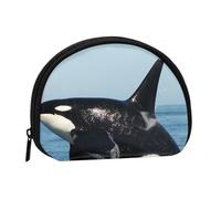Killer Whale Printed, Women's Storage Bag Shell Makeup Bag Small Coin Purse Shell Change Pouch