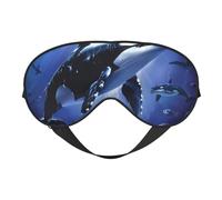 Killer Whale Printing Sleep Mask for Women Men Double-Sided Print Soft Silk Eye Masks Eye Sleep Shade Cover