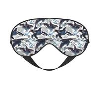 Killer Whale Reversible Eye Mask Double Sided Blackout Mask Adjustable Soft Sleep Travel Nap Cover