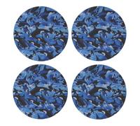 Killer Whale,Round MDF Cork Coasters, Mugs Pad, Cups Mat Set of 4 Drinks Coasters