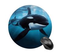 Killer Whale Round Mouse Pad Smooth Glide Gaming Mousepad Extra Density Portable Comfortable Mouse Mat for Desk, Home, Office 7.8x7.8 Inches