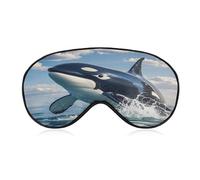 Killer Whale Sleep Mask for Men Women Elastic Strap Eyeshade Lightweight Sleeping Blindfold Soft Breathable Eye Cover Comfortable Sleep Shade Cover for Sleeping Travel