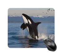 Killer Whale Square Mouse Pad Portable Computer Mousepad with Non-Slip Rubber Base 25 * 30cm Ultra-Thin Gaming Mouse Mat for Computer Laptop Office Desk Accessories