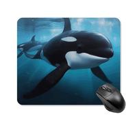 Killer Whale Square Mouse Pad Portable Computer Mousepad with Non-Slip Rubber Base 25 * 30cm Ultra-Thin Gaming Mouse Mat for Computer Laptop Office Desk Accessories