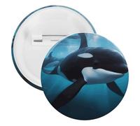 Killer Whale Tinplate Badge Personalized Round Brooch Large Craft Button Suitable for Teachers, Nurses, Doctors, Staff, Party Gift Accessories, 1PCS, Plastic, plastics