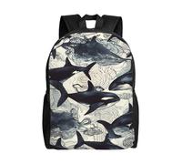 Killer Whale Travel Laptop Backpack Waterproof Lightweight Cute Backpack For Women Men Casual Daypack