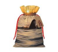 Killer Whale Under Sunset Christmas Drawstring Sack Gift Bag, Lightweight And Cute In Design