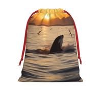 Killer Whale Under Sunset Ultra Soft Velvet Gift Bag, Comfortable To The Touch, Reusable