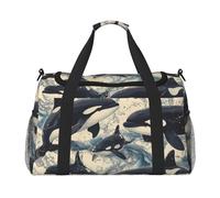 Killer Whale Water-Resistant Travel Duffel Bag Compact Sports, Gym & Weekend Tote for Men & Women