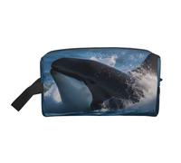 Killer Whale Water-Resistant Travel Toiletry Organizer Bag, Large Capacity Portable Cosmetic Storage for Gym/Daily Essentials