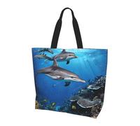 Killer Whale1 Print Large Women Tote Bag,Stylish Waterproof Ladies Shoulder Bag, Folding Beach Travel Bag for Work,Shopping