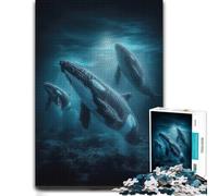 Killer Whales In Deep Ocean Waters Leisure Wood Puzzle, Adults, 1000 Pieces