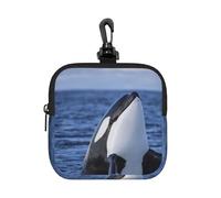 Killer Whales Orca, Square Zipper Storage Bag, Neoprene Coin Purse, Small Wallets, Change Pouch, Change Purse