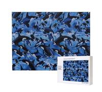 Killer Whales Orcas Sea,500 Pieces Wooden Jigsaw Family Game Jigsaw Puzzles for Adults Teens Home Decor