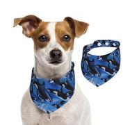 Killer Whales Orcas Sea,Dog Bandanas Cotton Pet Scarf Adjustable Bibs for Pet,M