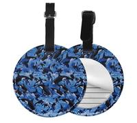 Killer Whales Orcas Sea,Luggage Tags Pu Leather Name Tag Travel Suitcase Identifier ID Tags Durable Baggage Label 2 pcs