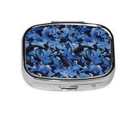 Killer Whales Orcas Sea,Meta Pill Box 2 Compartment Medicine Case,Portable Organizer