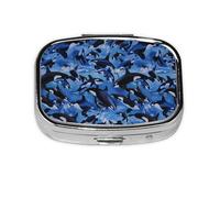 Killer Whales Orcas Sea,Meta Pill Box 2 Compartment Medicine Case,Portable Organizer,Rectangle Meta Portable Organizer Pill Box 302 Compartment Medicine Case