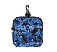 Killer Whales Orcas Sea, Square Zipper Storage Bag, Neoprene Coin Purse, Small Wallets, Change Pouch, Change Purse