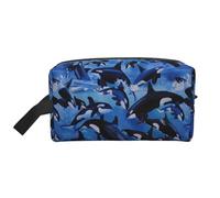 Killer Whales Orcas SeaMakeup Trave Bag for Women,Cosmetic Large Capacity Organizer