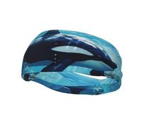 Killer Whales Swim Along 1 Print Sports Sweatband Stretchy Breathable And Moisture Wicking Headband For Running
