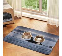 Killer Whales Swim Along Absorbent Leather Pet Tablecloth Non-Slip Dining Pad For Puppy Kitten Food Water Bowls