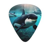 Killer Whales Swim Along Guitar Picks Set-Premium Abs Material,Various Thicknesses-Enhance Your Playing Experience
