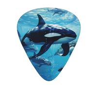 Killer Whales Swim Along Guitar Picks Set-Premium Abs Material,Various Thicknesses-Enhance Your Playing Experience