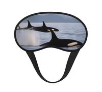 Killer Whales Swim Along Print Black Out Eye Mask for Sleeping Airplane, Sleep Mask Polyester for Home and Travel